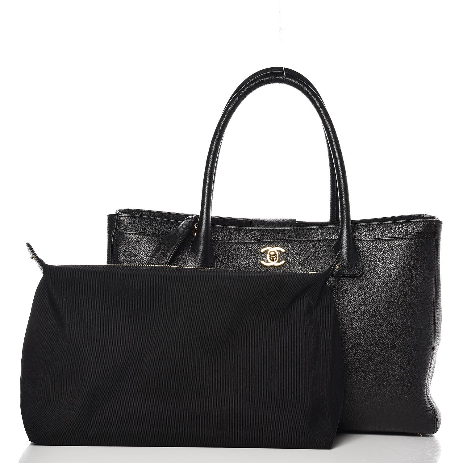 Chanel Calfskin Cerf Executive Shopper Tote Black 9 of 10