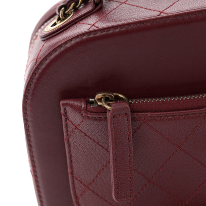 Chanel Shiny Calfskin Goatskin Quilted Small Coco Curve Vanity Burgundy 13 of 14