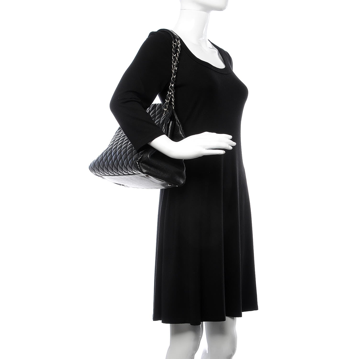 Chanel Caviar Quilted Large Just Mademoiselle Black 2 of 9
