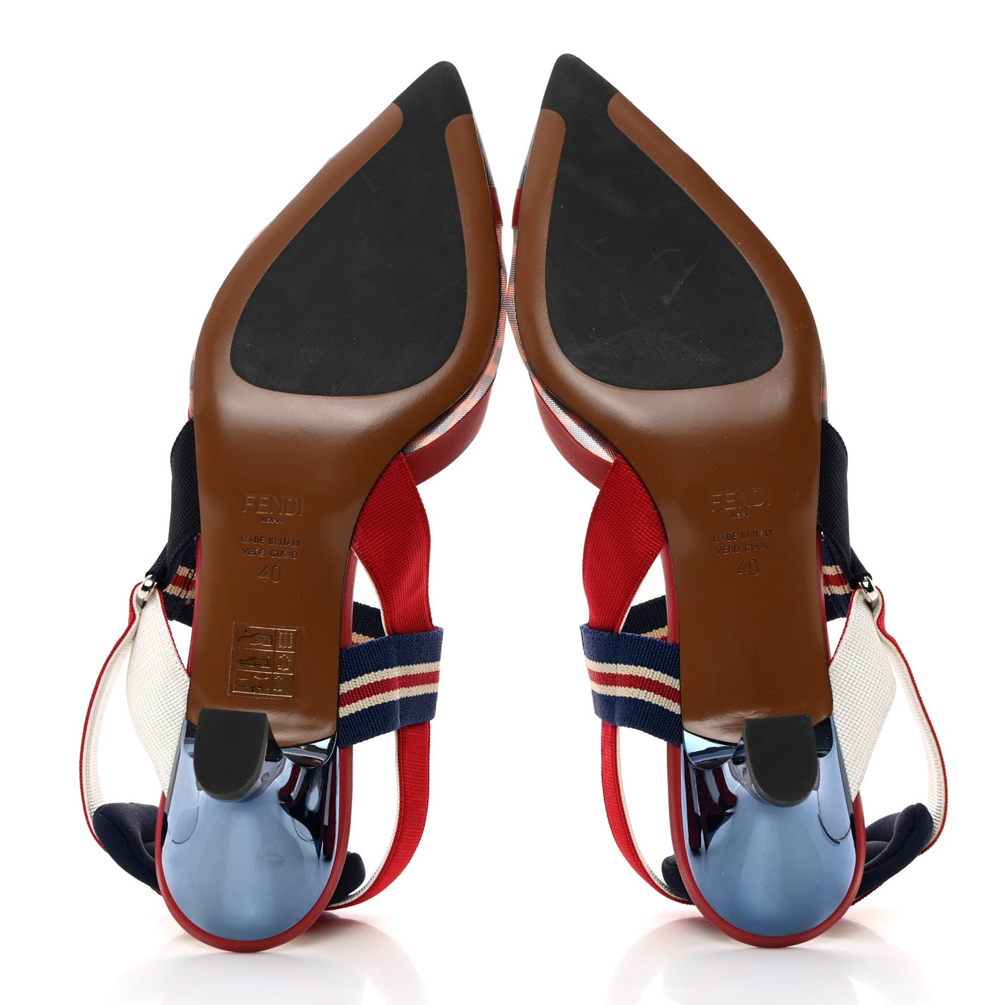 Technical Mesh FF Colibri 55mm Slingback Pumps 40 Tobacco Moro Zaffiro Ciliegia Rosso