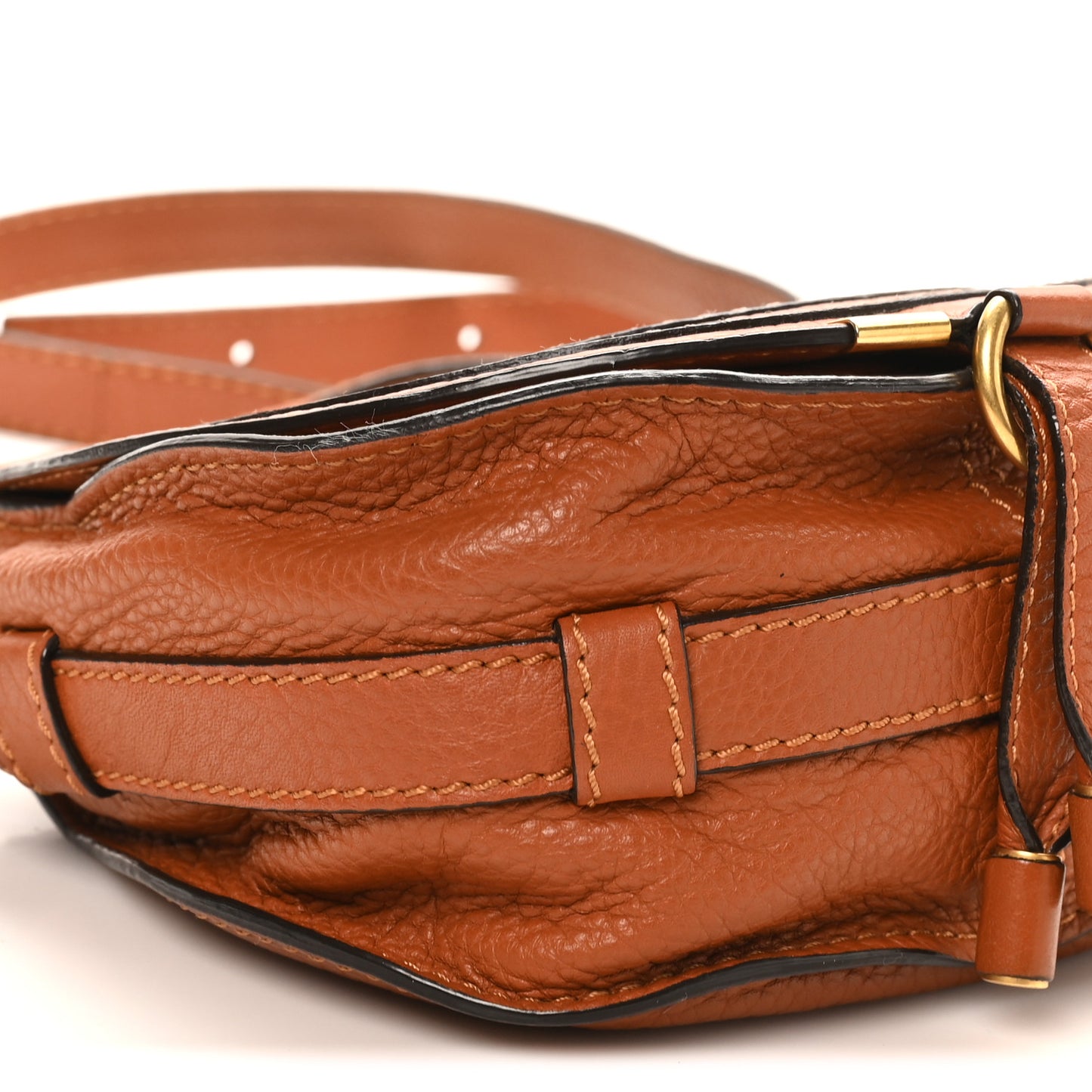 Calfskin Mini Marcie Round Crossbody Bag Tan