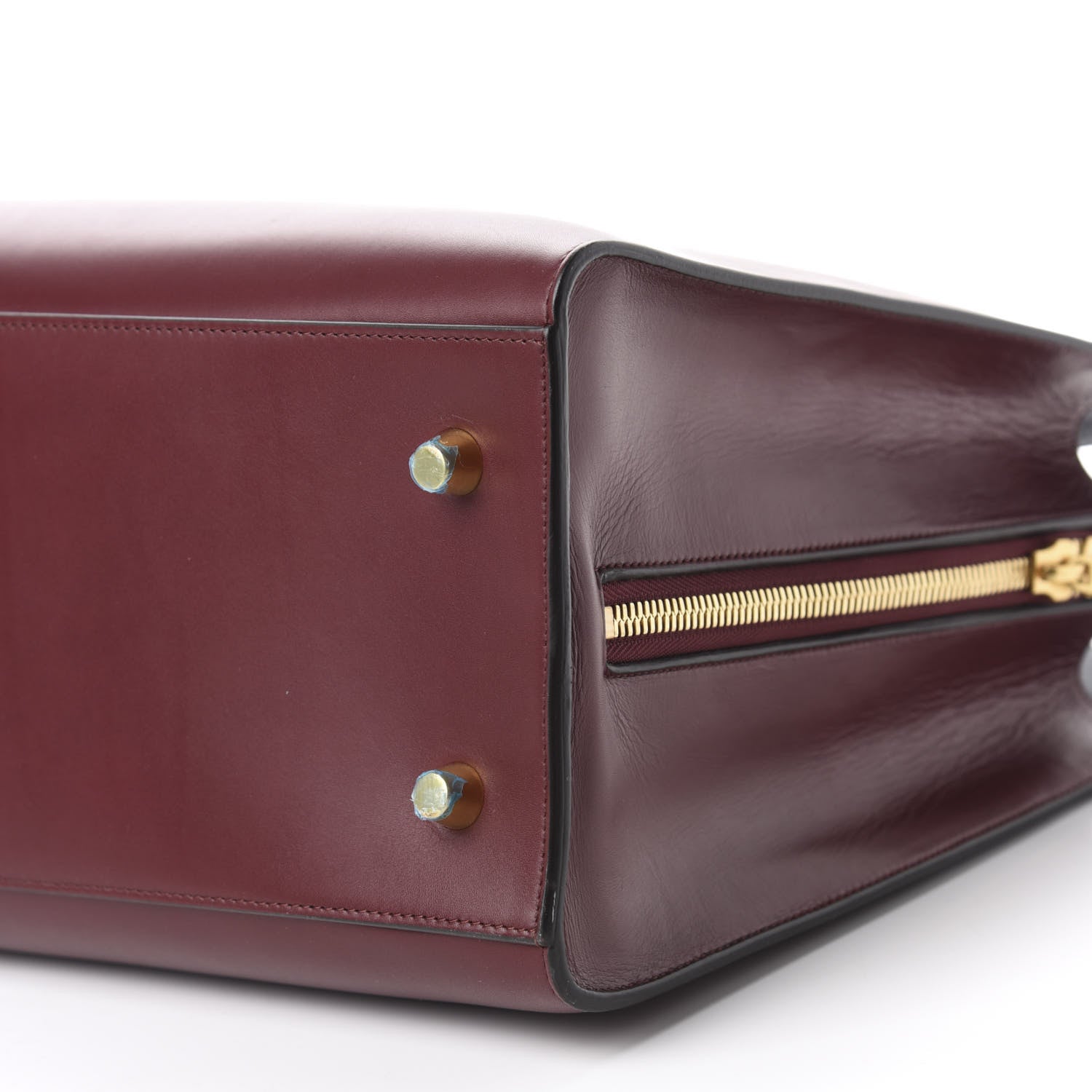 Celine Calfskin Boxy Tote Burgundy 7 of 11