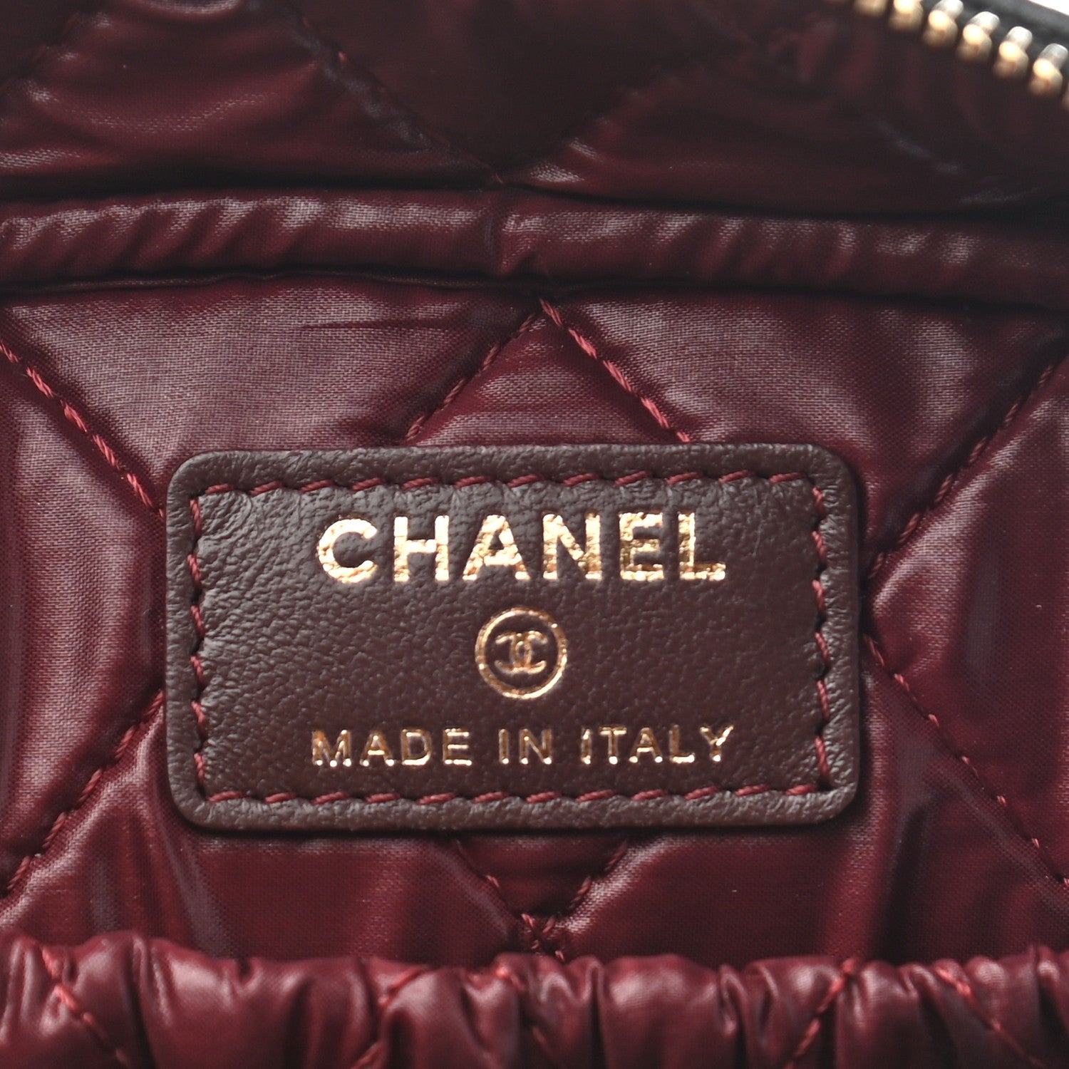 Chanel Lambskin Quilted Medium Curvy Pouch Cosmetic Case Black 6 of 7