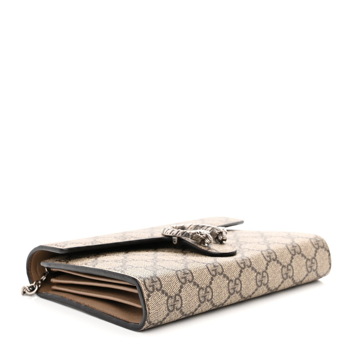 GG Supreme Monogram Mini Dionysus Chain Wallet Beige Taupe