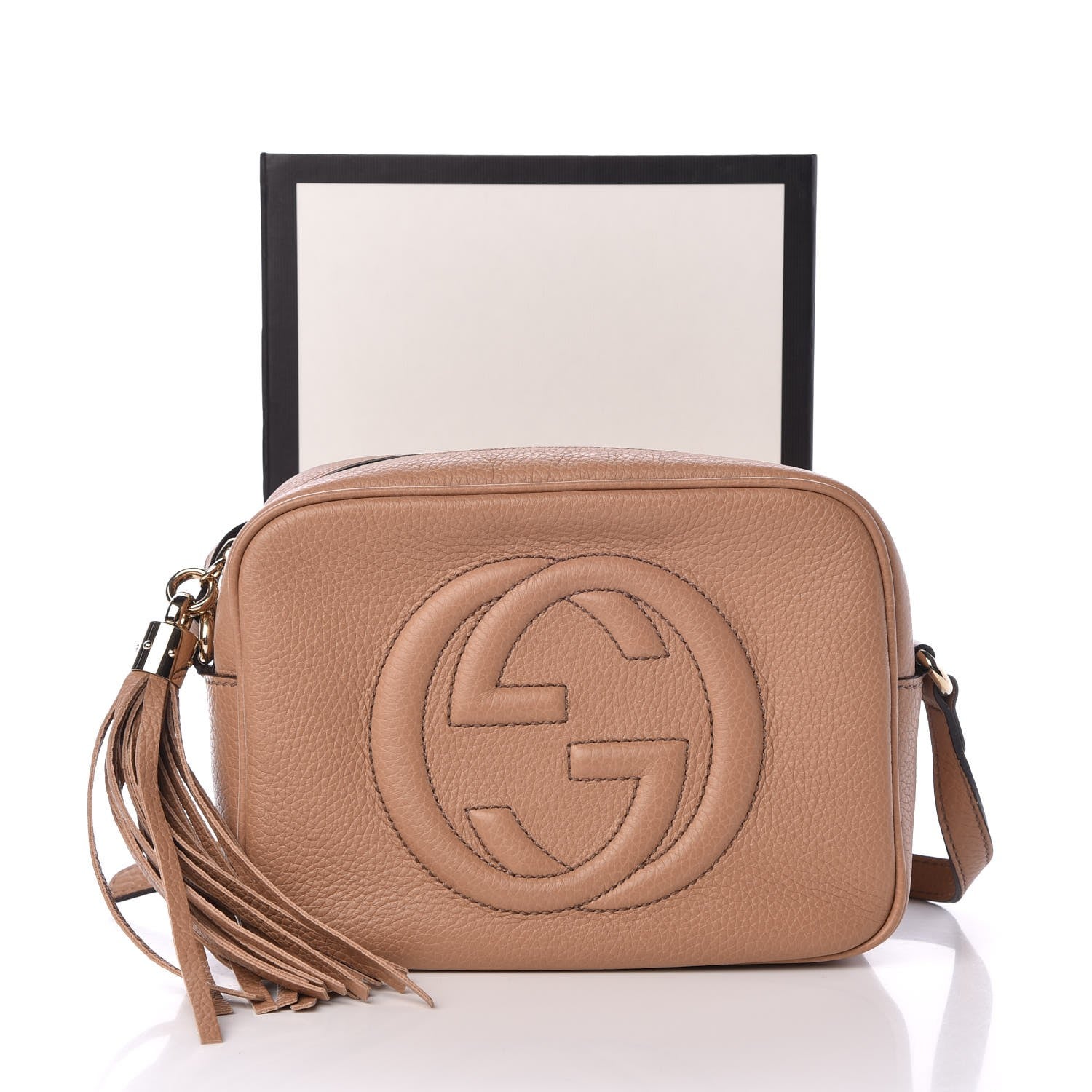 Gucci Pebbled Calfskin Small Soho Disco Bag Camelia 8 of 8