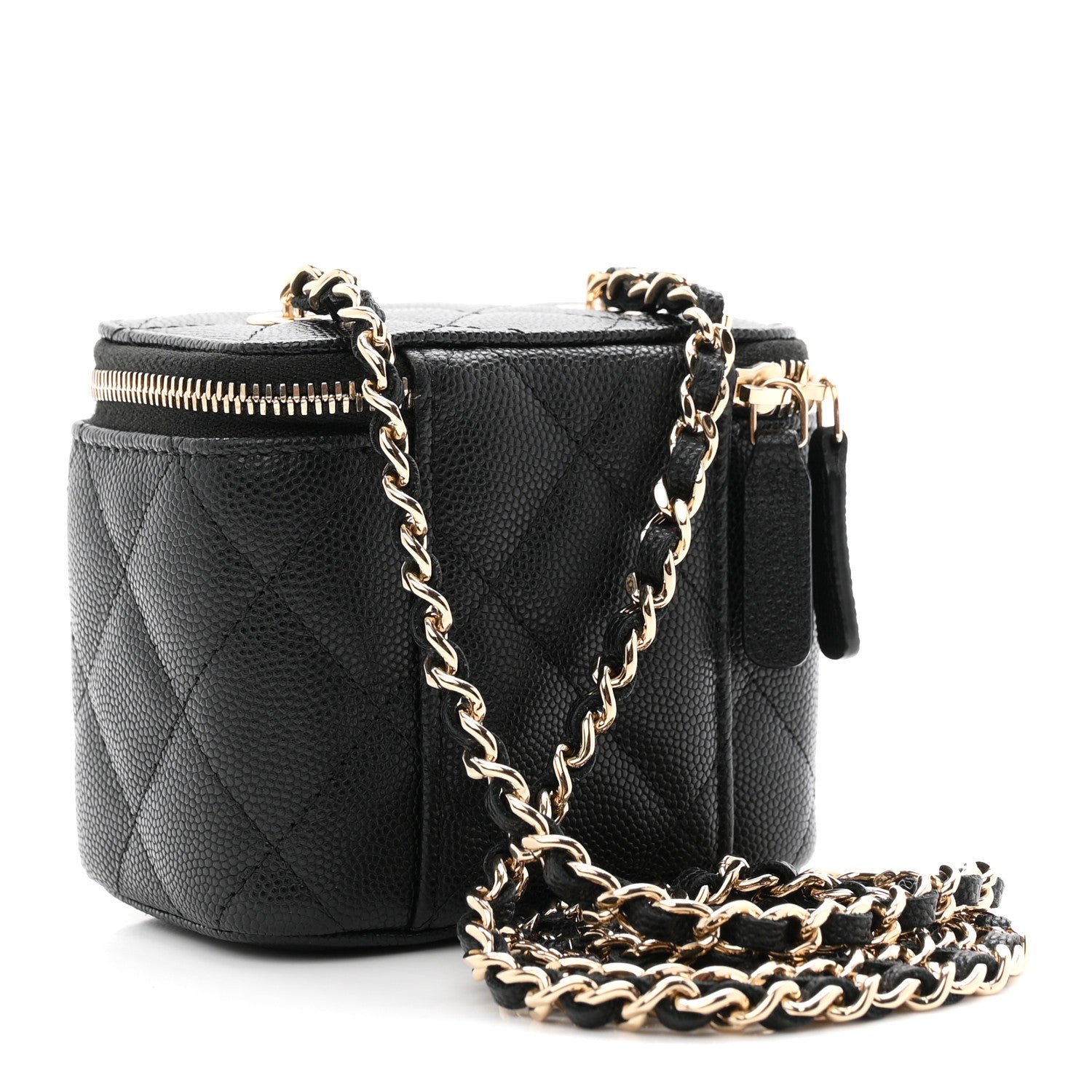 Chanel Caviar Quilted Mini Vanity Case With Chain Black 3 of 11