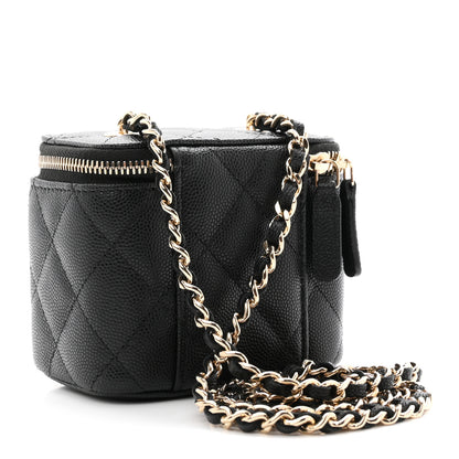 Chanel Caviar Quilted Mini Vanity Case With Chain Black 3 of 11