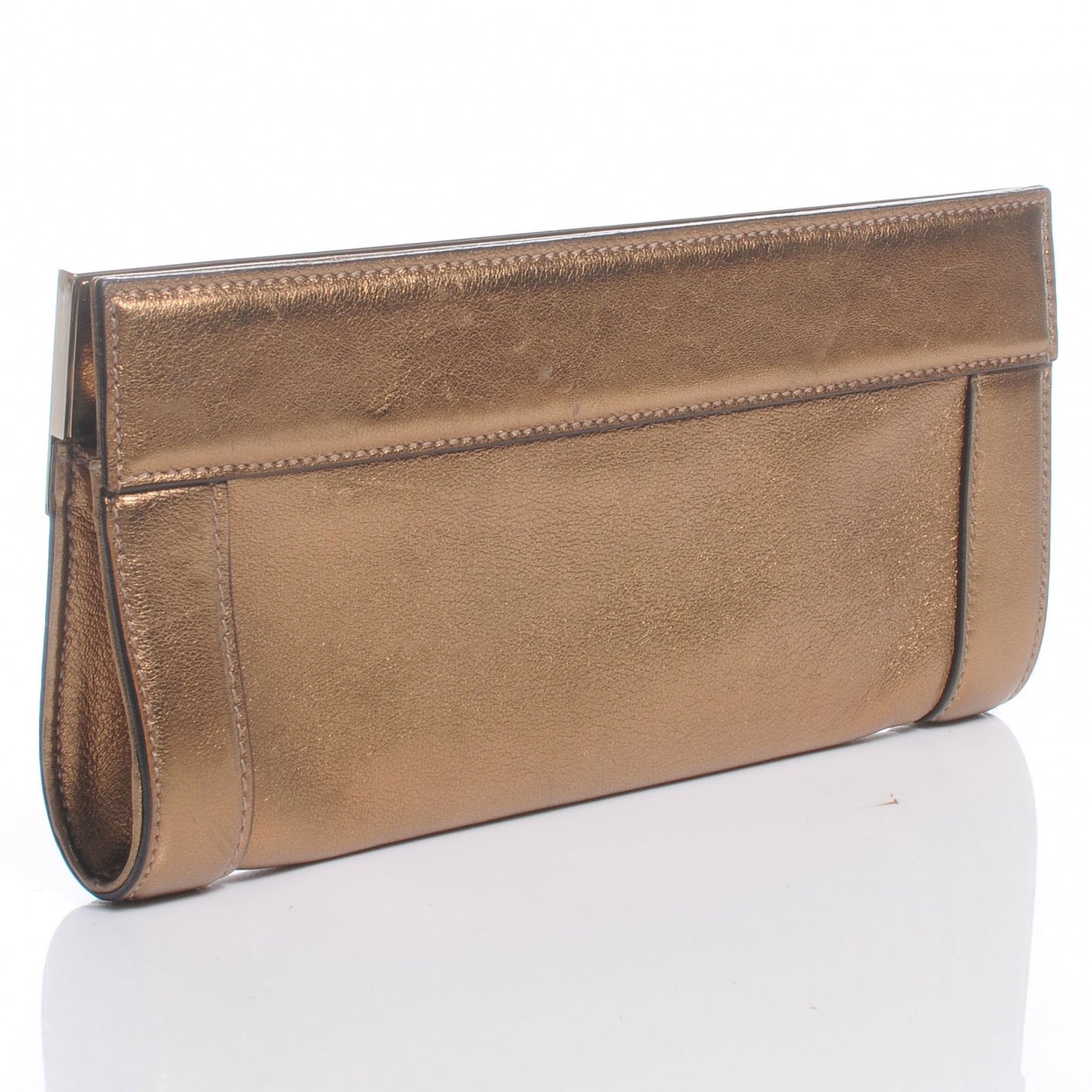 Metallic Calfskin Britt Clutch Bronze