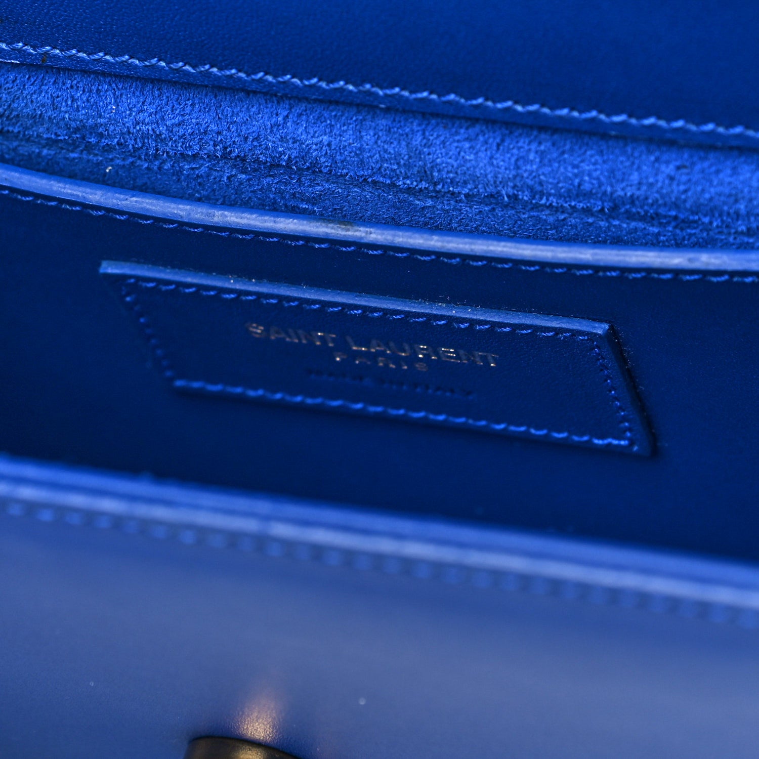 Saint Laurent Calfskin Small Classic Monogram Kate Tassel Satchel Royal Blue 9 of 16