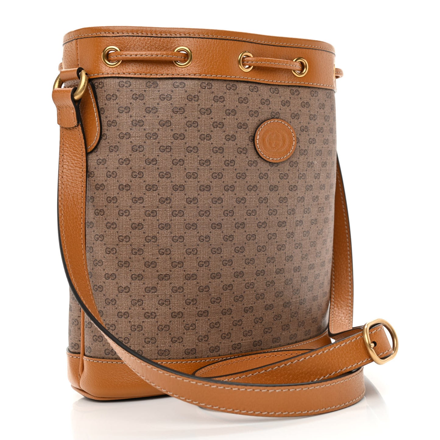 X DISNEY Mini Vintage GG Supreme Monogram Bucket Bag Beige Vintage Sun Oil