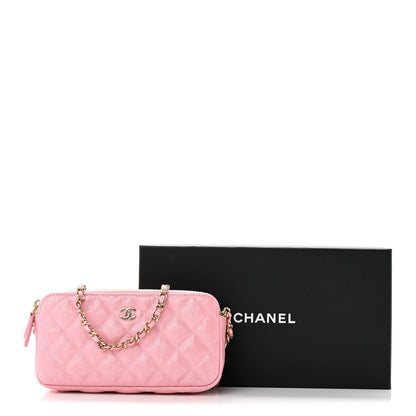 Chanel Iridescent Caviar Quilted Small Clutch With Chain Pink 16 of 16