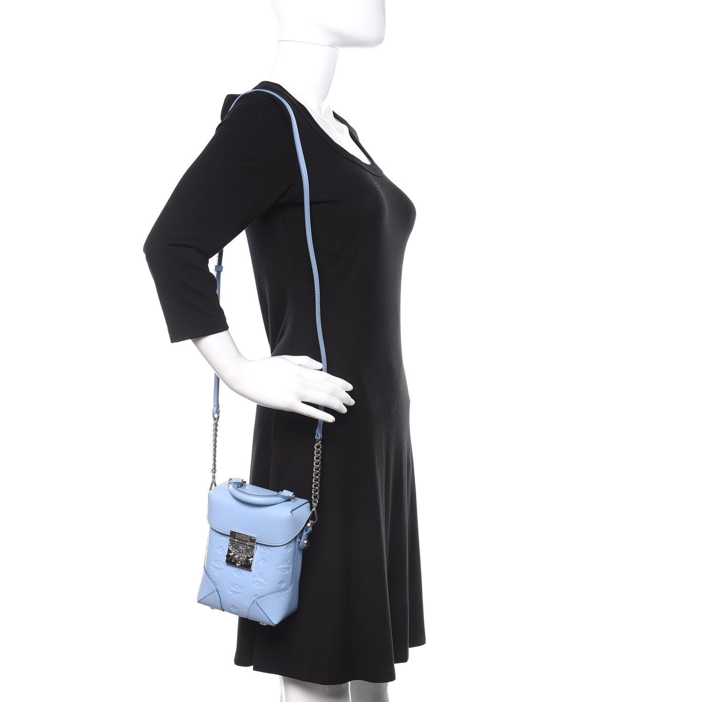 Calfskin Ottomar Monogram Mini Soft Berlin Crossbody Light Blue