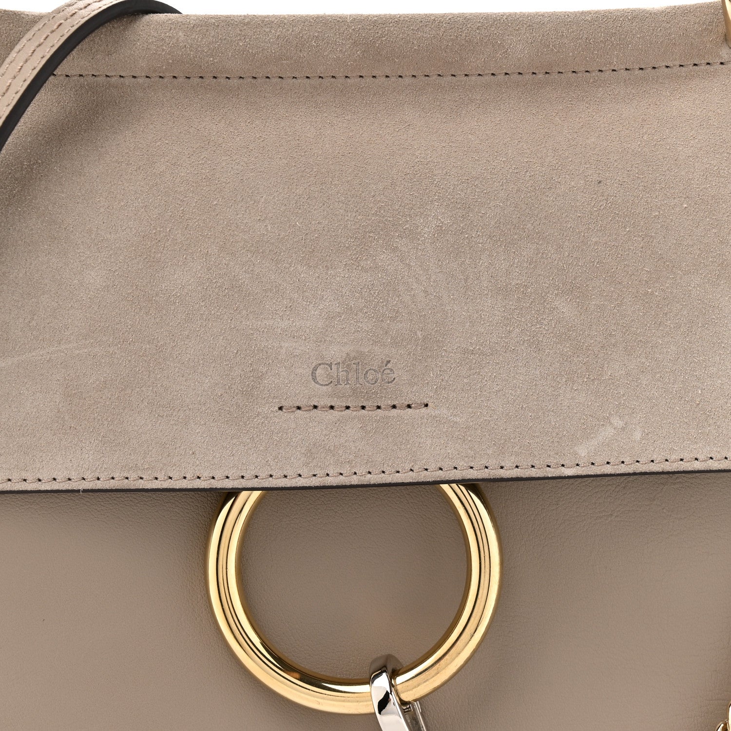 Chloe Suede Calfskin Small Faye Top Handle Bag Motty Grey 9 of 11