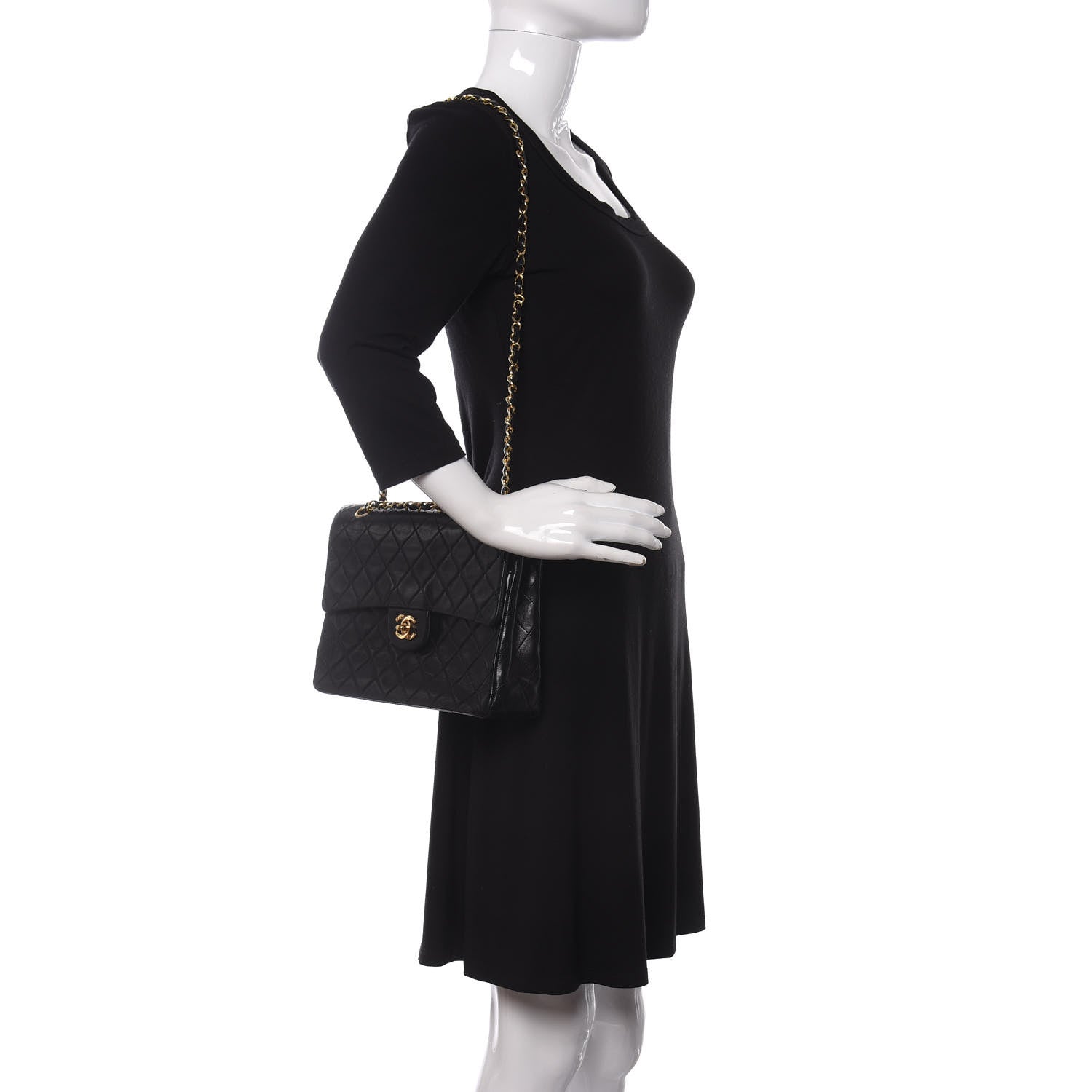 Chanel Lambskin Quilted Medium Double Flap Black 2 of 11