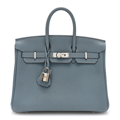 Hermes Togo Verso Birkin 25 Bleu Lin Chai 1 of 10