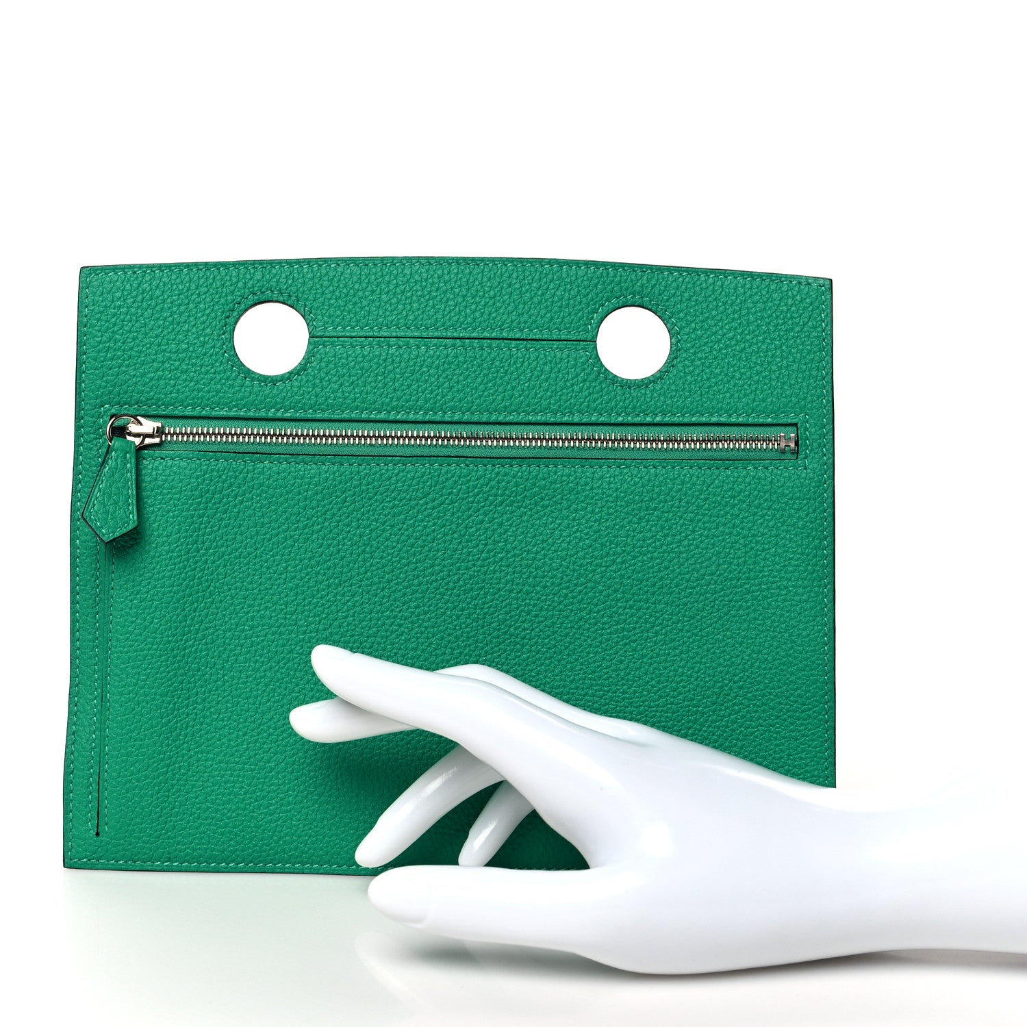 Hermes Togo Verso Backpocket Pouch 30 Menthe Indigo 2 of 7