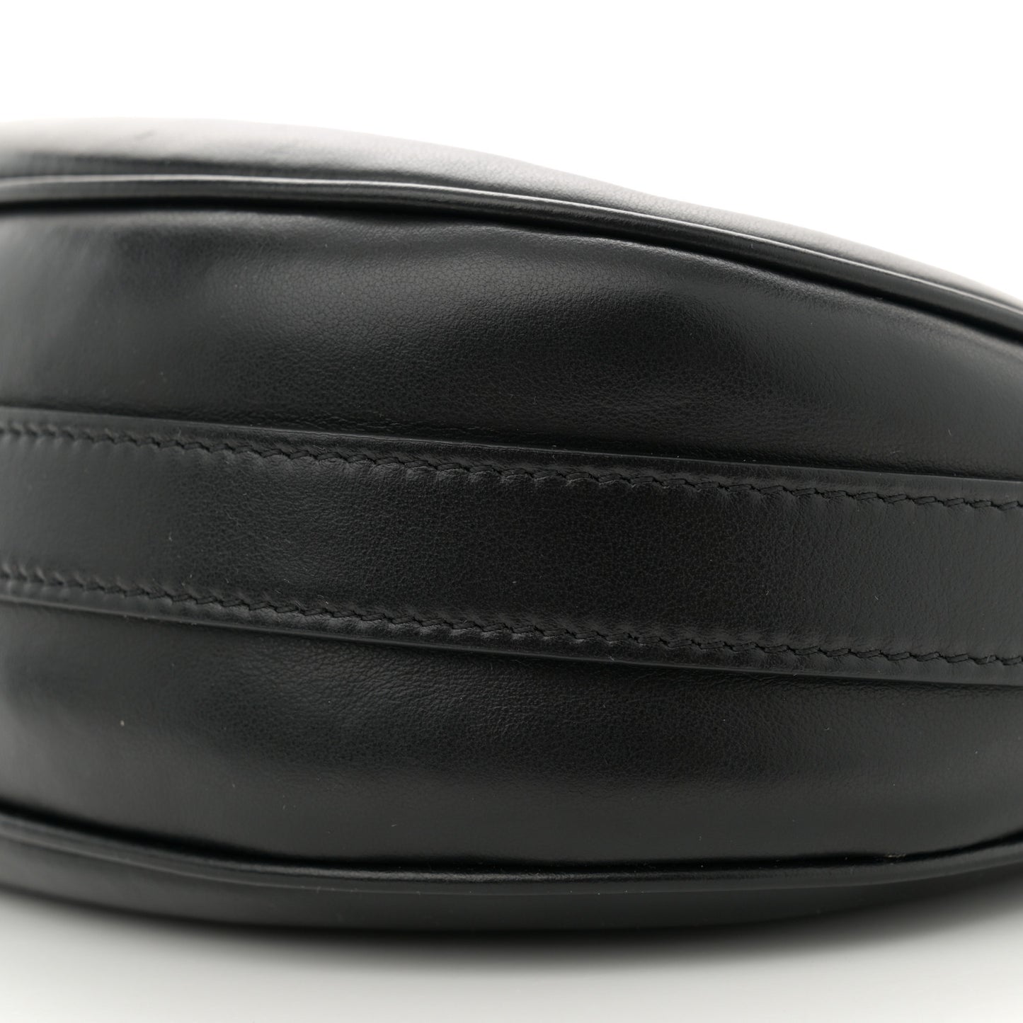 Smooth Calfskin Medium Strap Ava Shoulder Bag Black