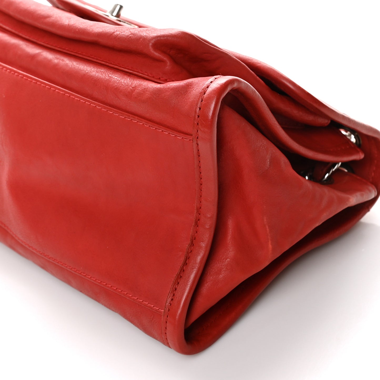 Ultra Soft Suede Calfskin Natural Beauty Flap Bag Red