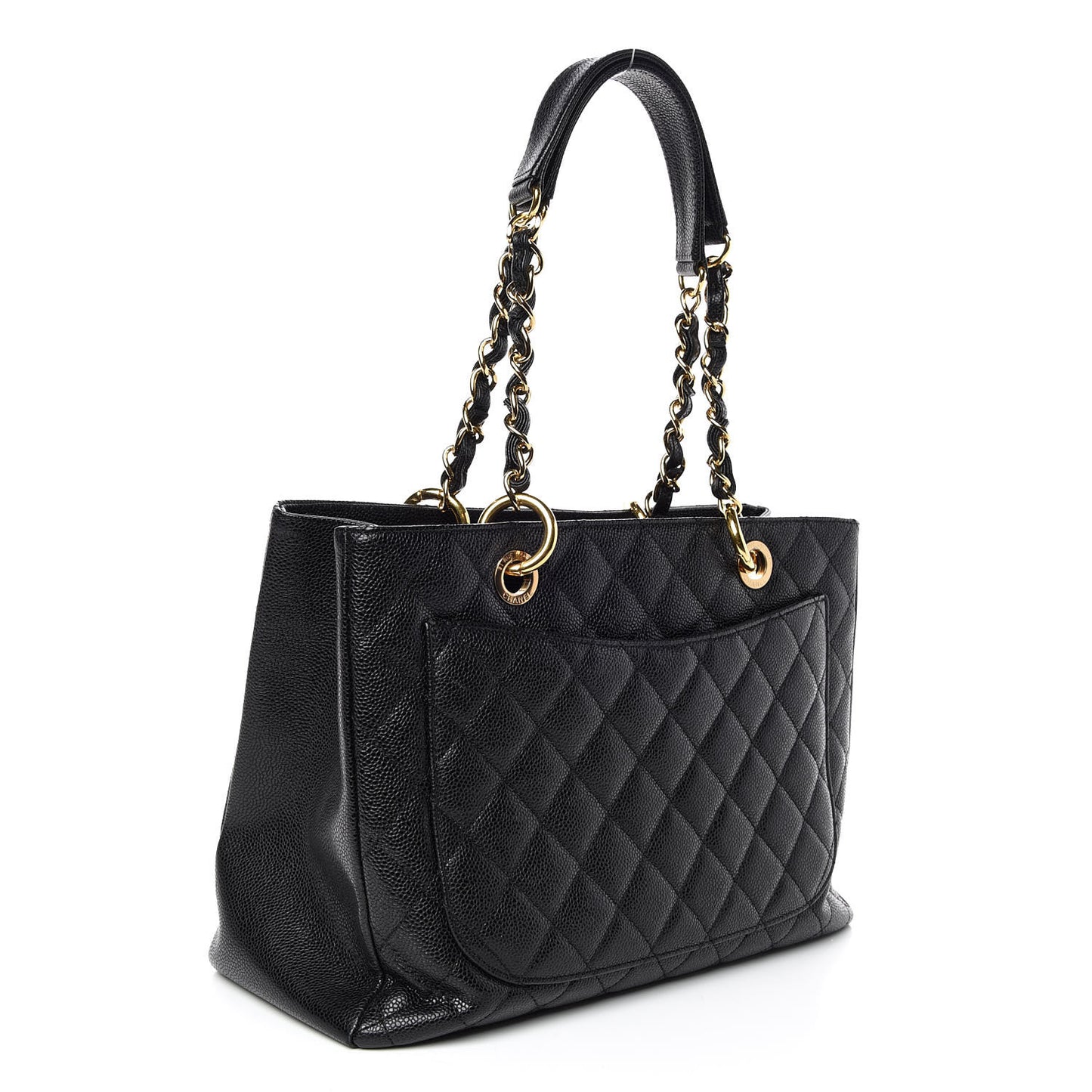 Caviar Quilted Grand Shopping Tote GST Black