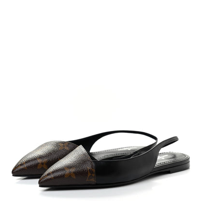 Louis Vuitton Monogram Cherie Slingback Pumps 36 Black 3 of 8