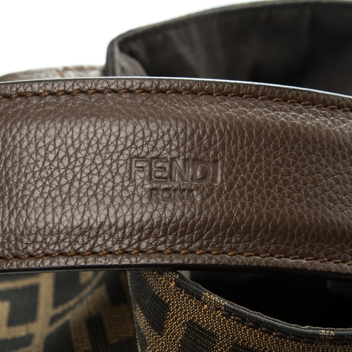 Fendi Zucca Vitello Artic Small Hobo Tobacco Castagna 7 of 8