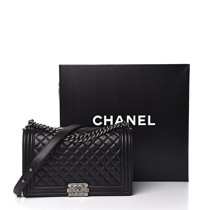 Chanel Lambskin Quilted New Medium Boy Flap Black 11 of 11