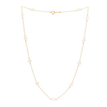 Mikimoto 18K Yellow Gold Akoya Pearl 5-5.5mm Station Necklace 3 of 5