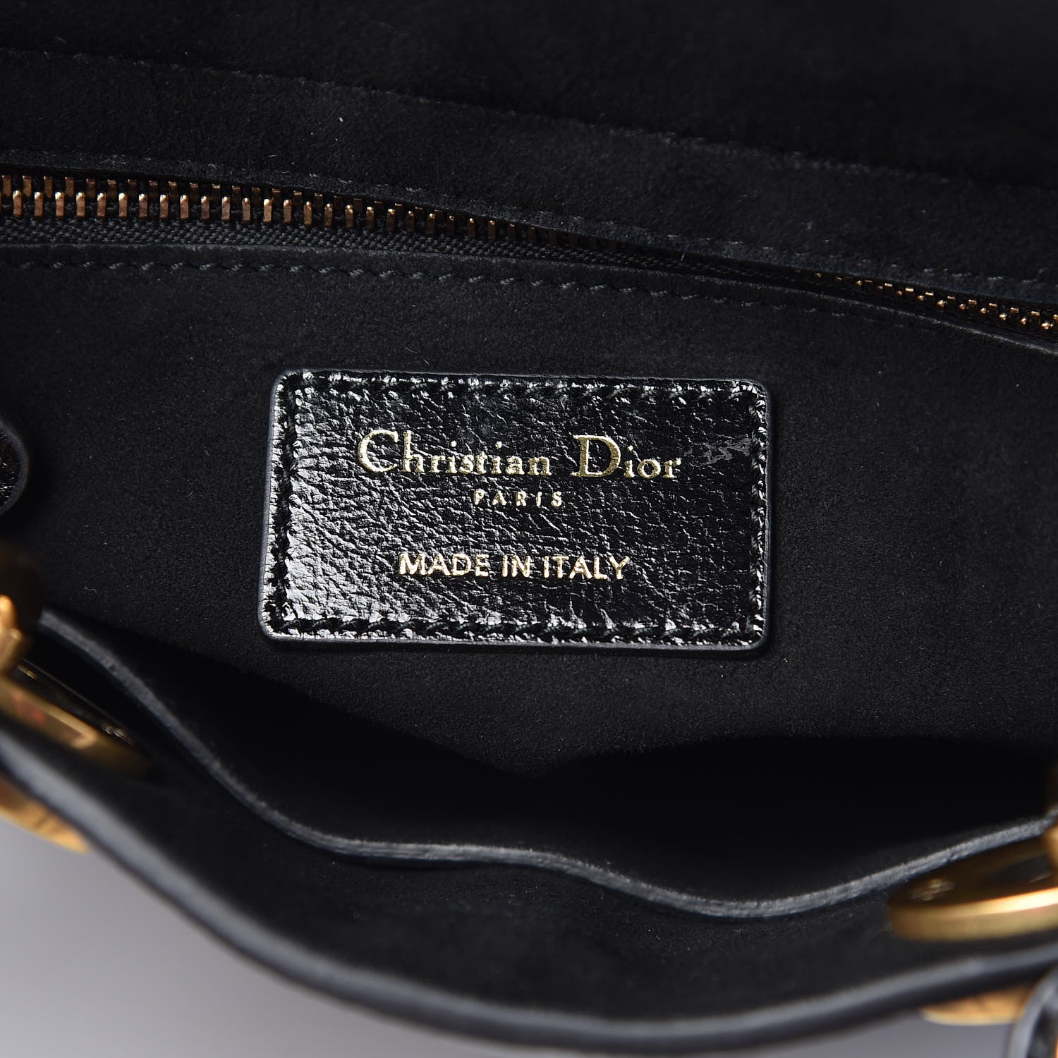 Christian Dior Crinkled Patent Cannage Small Lucky Badges My Lady Dior Black 9 of 10