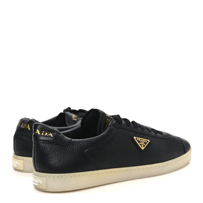Prada Deerskin Triangle Logo Mens Low Top Lane Sneakers 9.5 Black 5 of 9