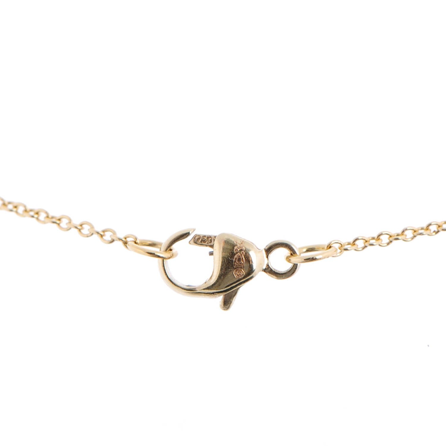 David Yurman 18K Yellow Gold Diamond Initial E Charm Necklace 4 of 5