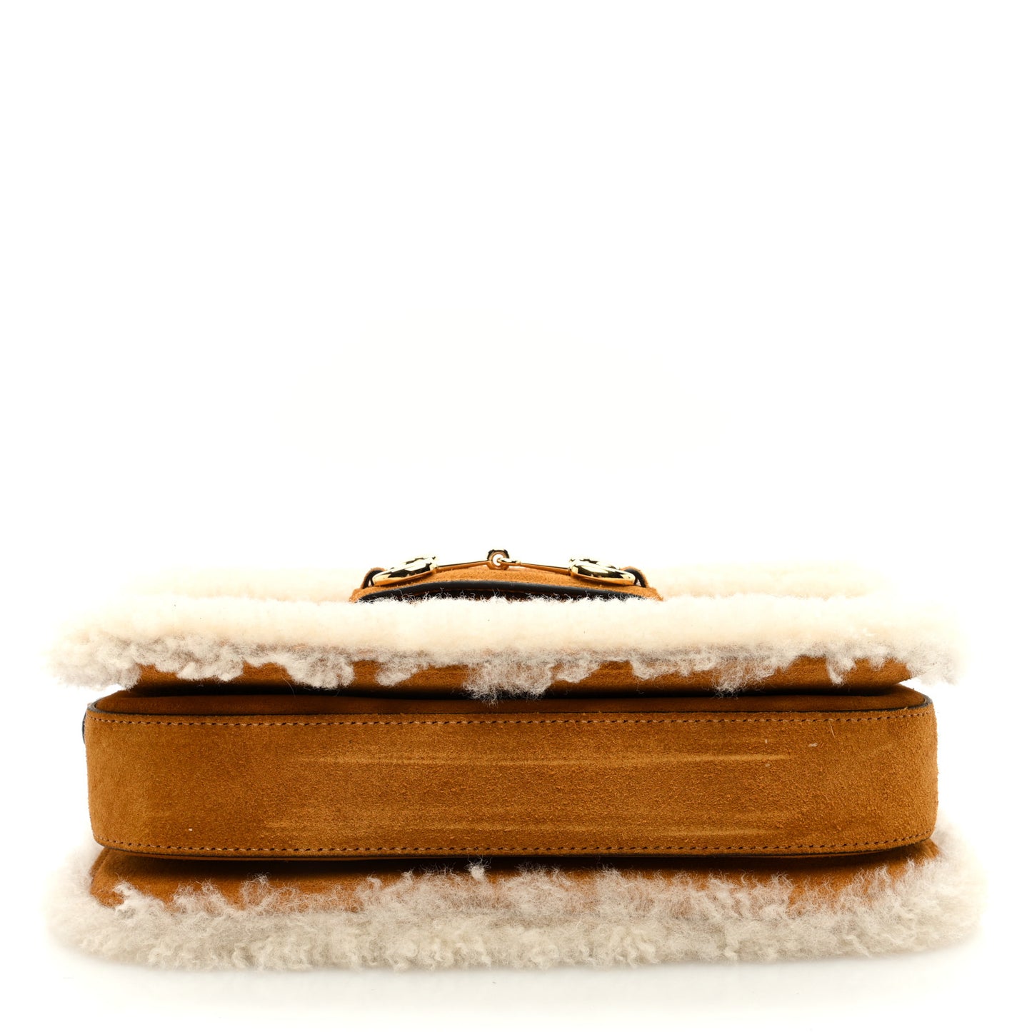 Suede Shearling Horsebit 1955 Shoulder Bag Brown