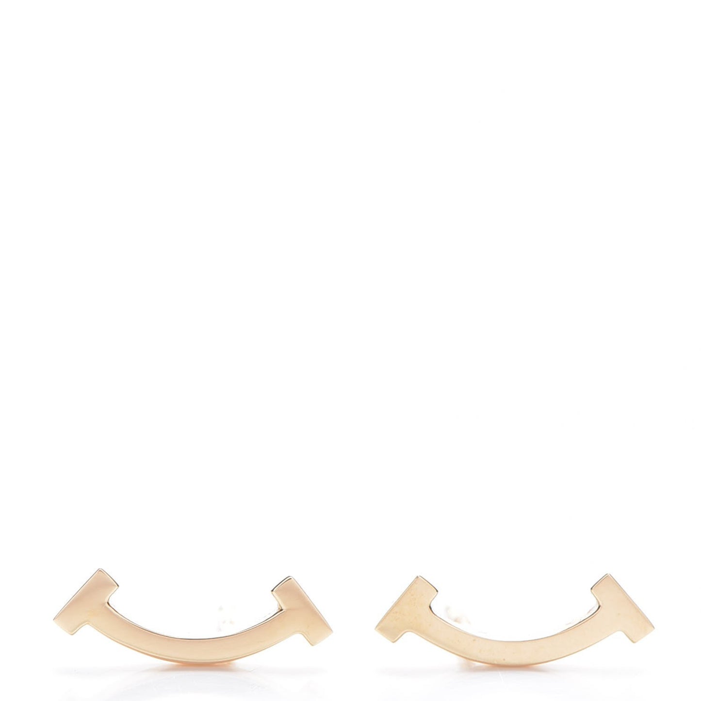 18K Yellow Gold T Smile Stud Earrings