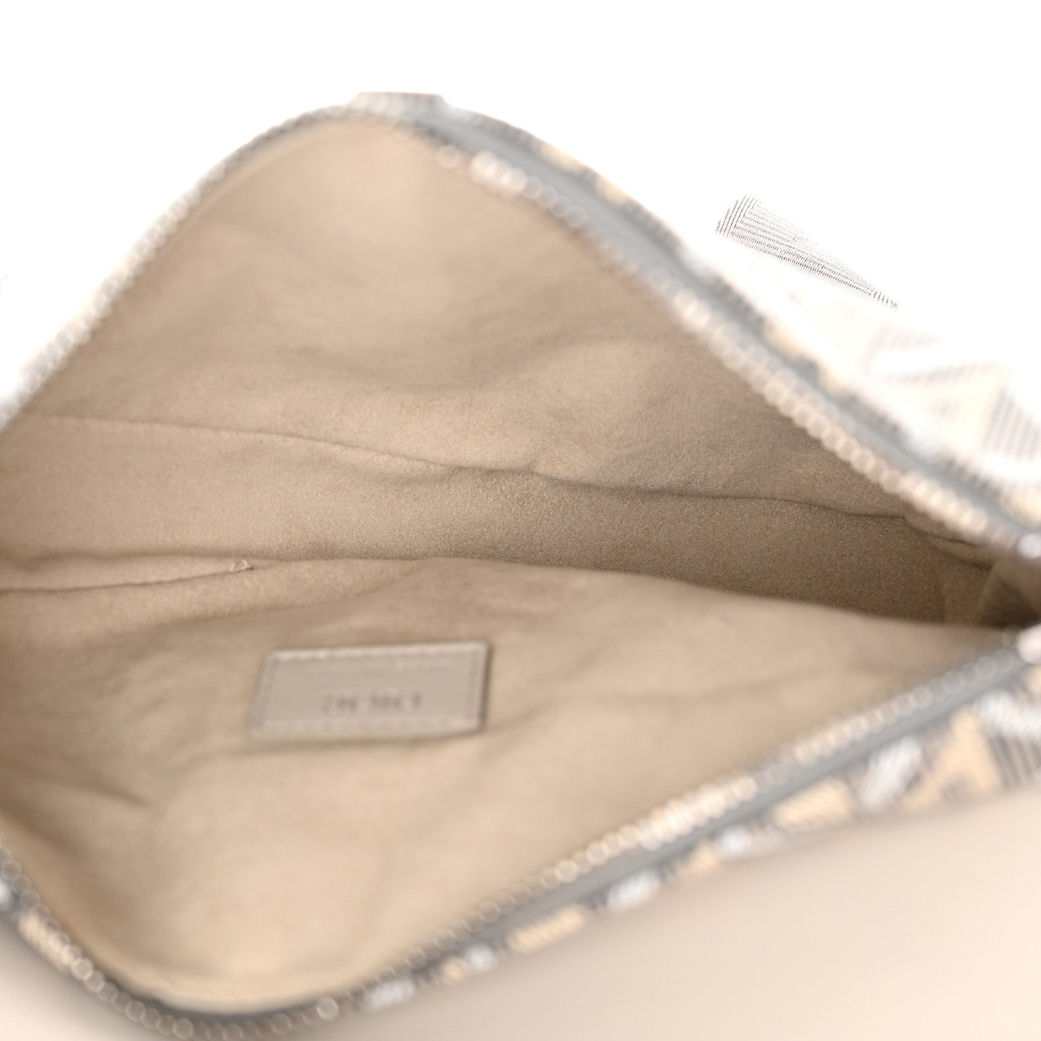 Christian Dior Coated Canvas Calfskin CD Diamond Mens Saddle Bag Greige Multicolor 5 of 14