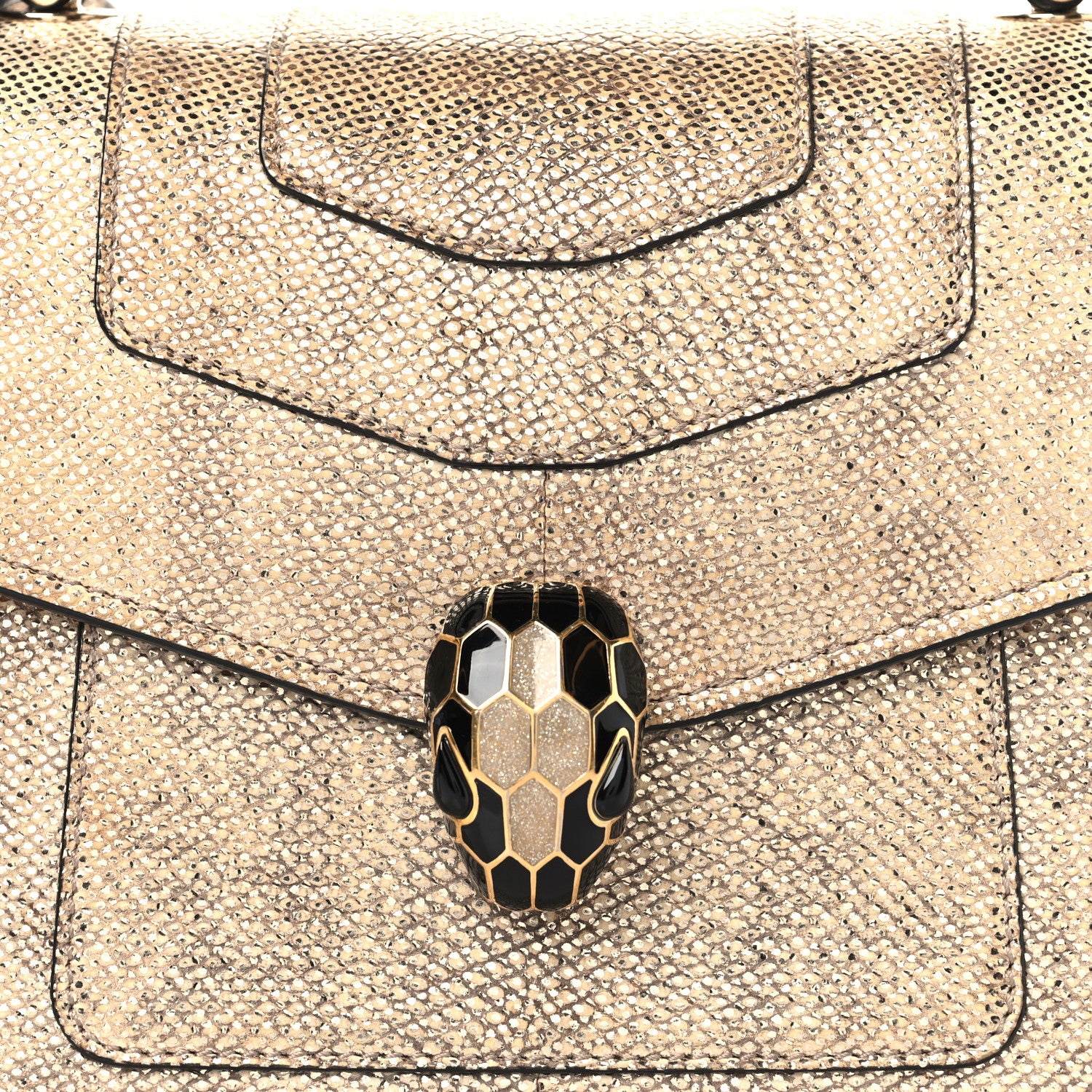 Bulgari Metallic Karung Serpenti Forever Top Handle Gold 6 of 9