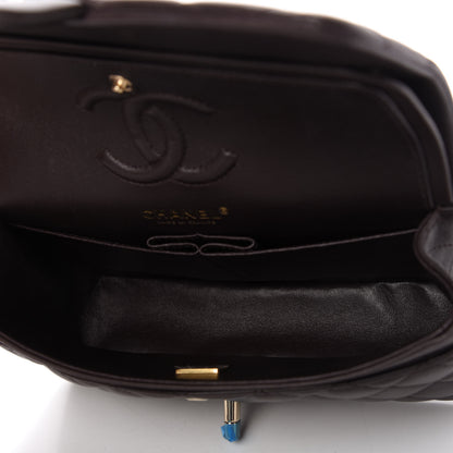 Chanel Lambskin Quilted Small Double Flap Dark Brown 5 of 10