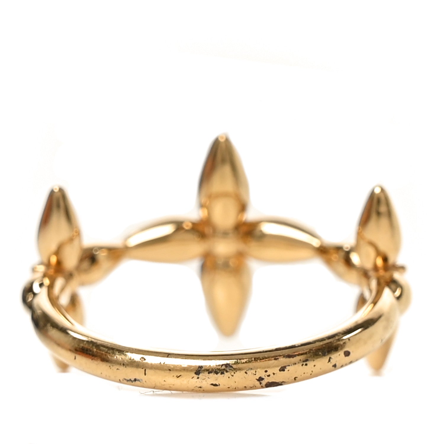 Louis Vuitton Metal Louisette Signature Ring S Gold 3 of 5