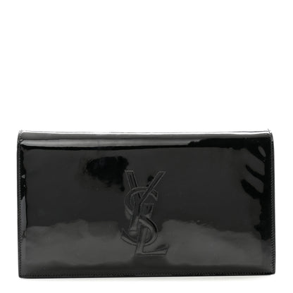 Saint Laurent Patent Monogram Large Belle De Jour Clutch Black 1 of 12