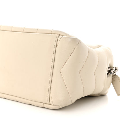 Saint Laurent Calfskin Y Quilted Monogram Small Loulou Bowling Bag Ivory 10 of 13