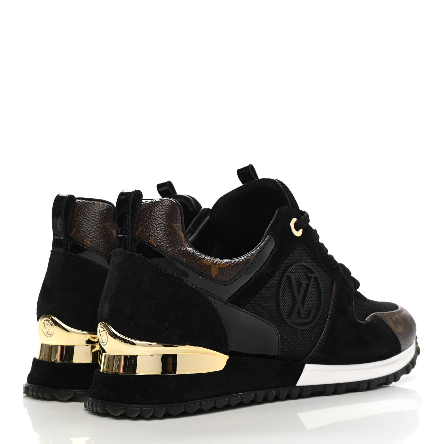 Louis Vuitton Suede Monogram Run Away Sneakers 38 Black 4 of 8