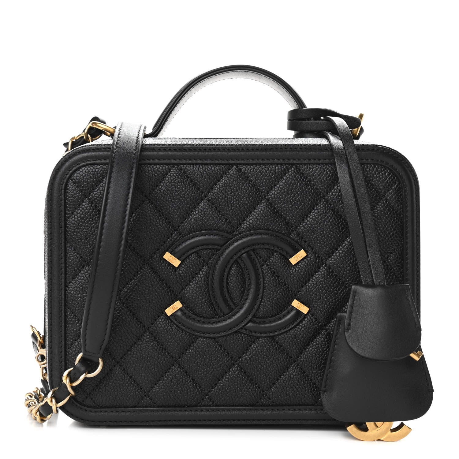 Chanel Caviar Quilted Medium CC Filigree Vanity Case Black 1 of 10