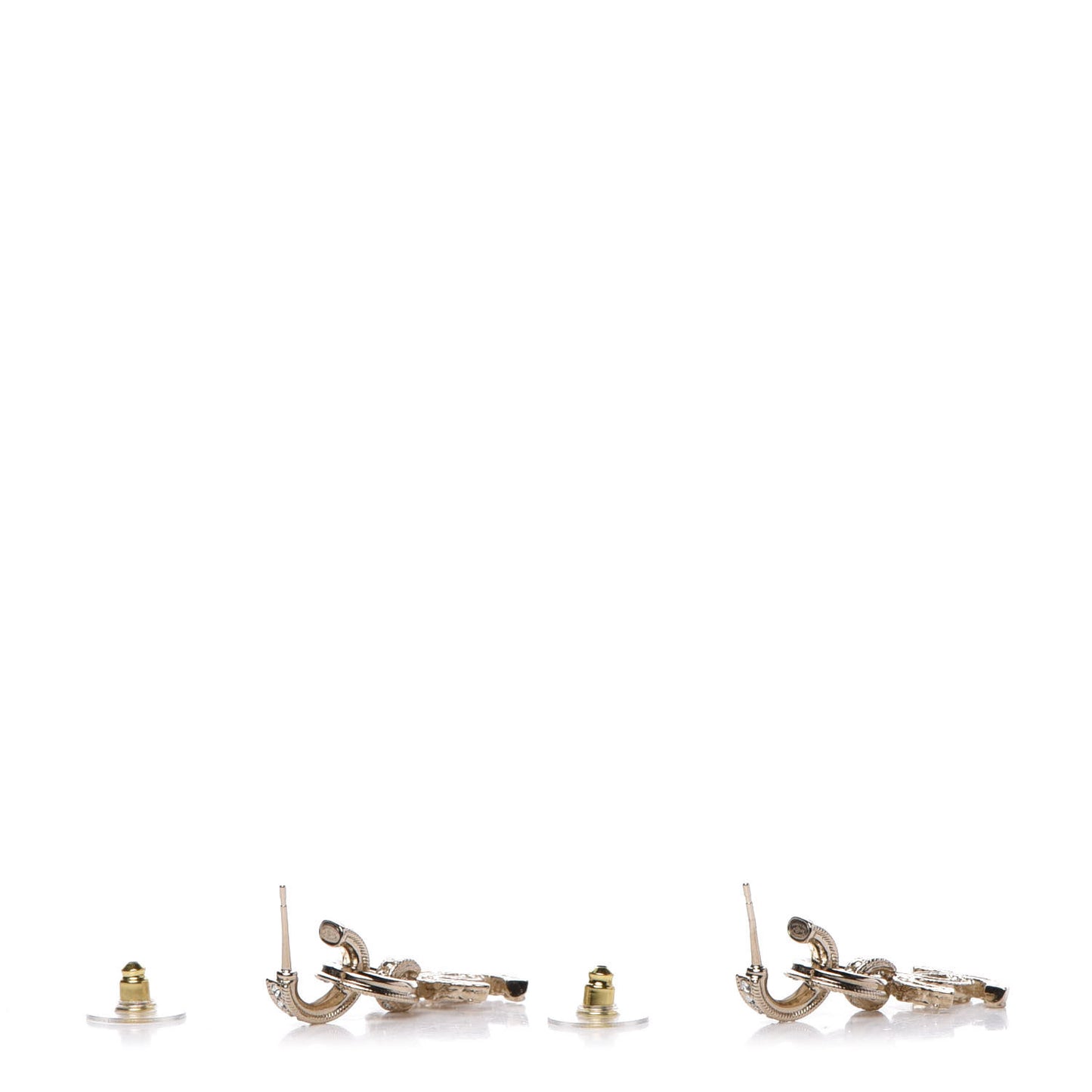 Crystal CC Drop Earrings Gold