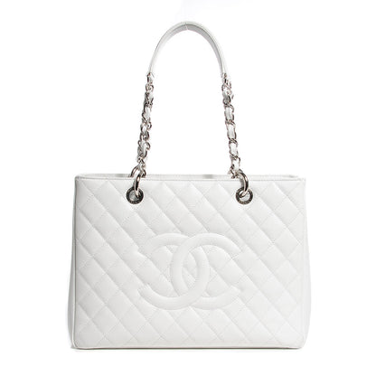Chanel Caviar Quilted Grand Shopping Tote GST White 1 of 7