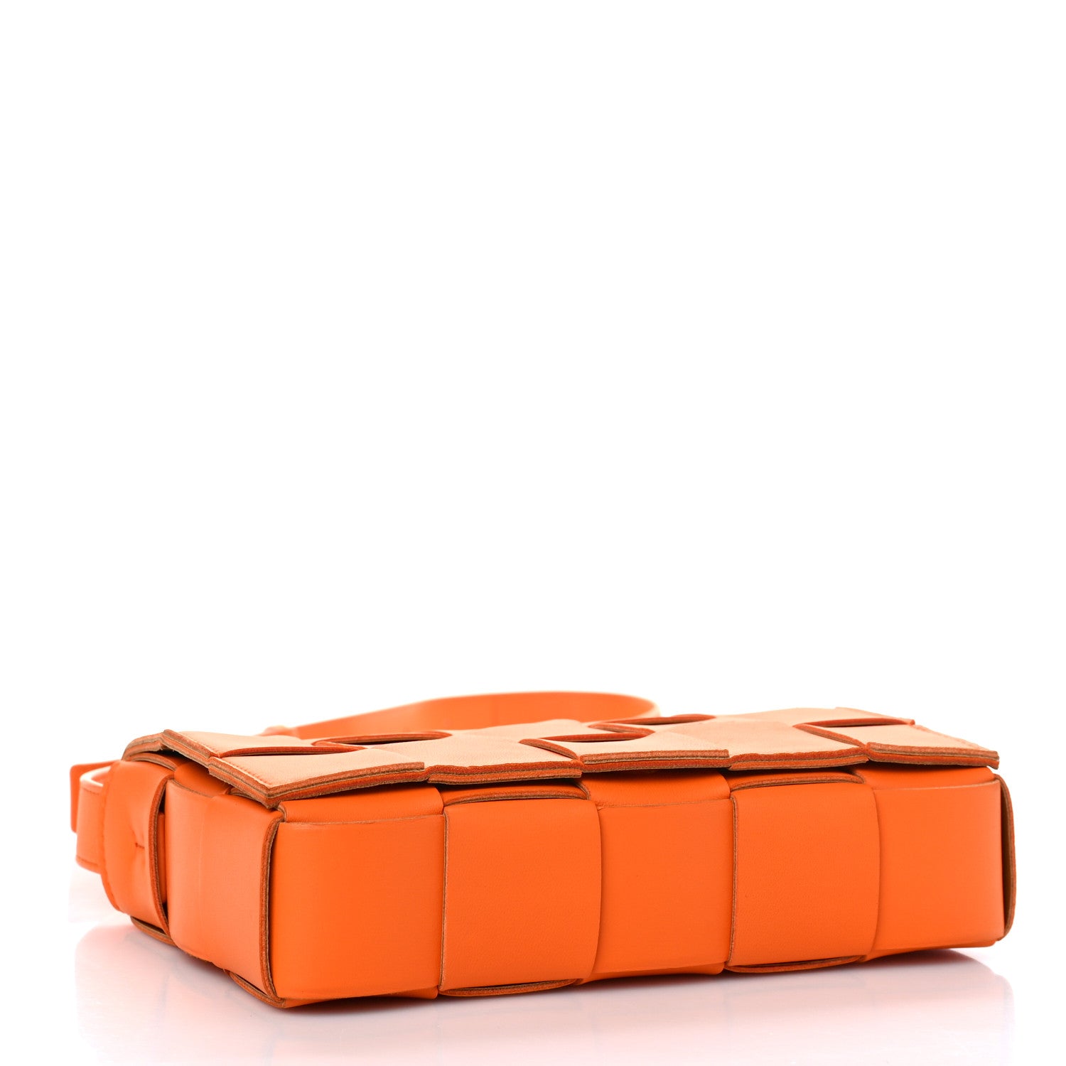 Bottega Veneta Lambskin Maxi Intrecciato Cassette Crossbody Bag Tangerine 4 of 9