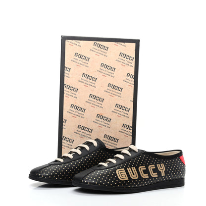 Gucci X SEGA Calfskin GUCCY Stars Mens Falacer Sneakers 9 Black 8 of 8