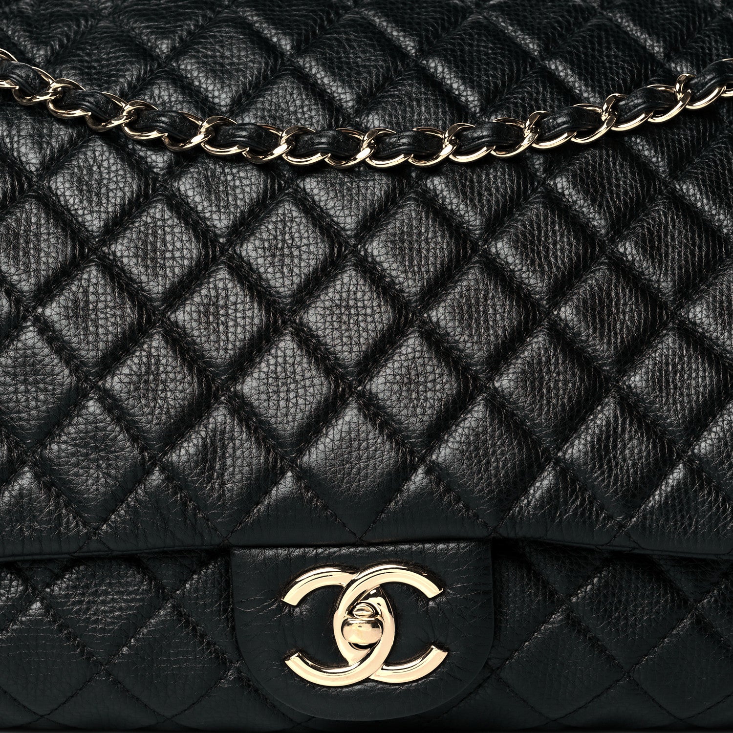 Chanel Calfskin Quilted XXL Travel Flap Bag Black 7 of 9