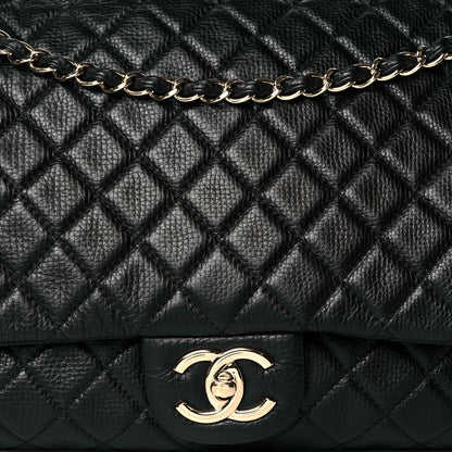 Chanel Calfskin Quilted XXL Travel Flap Bag Black 7 of 9
