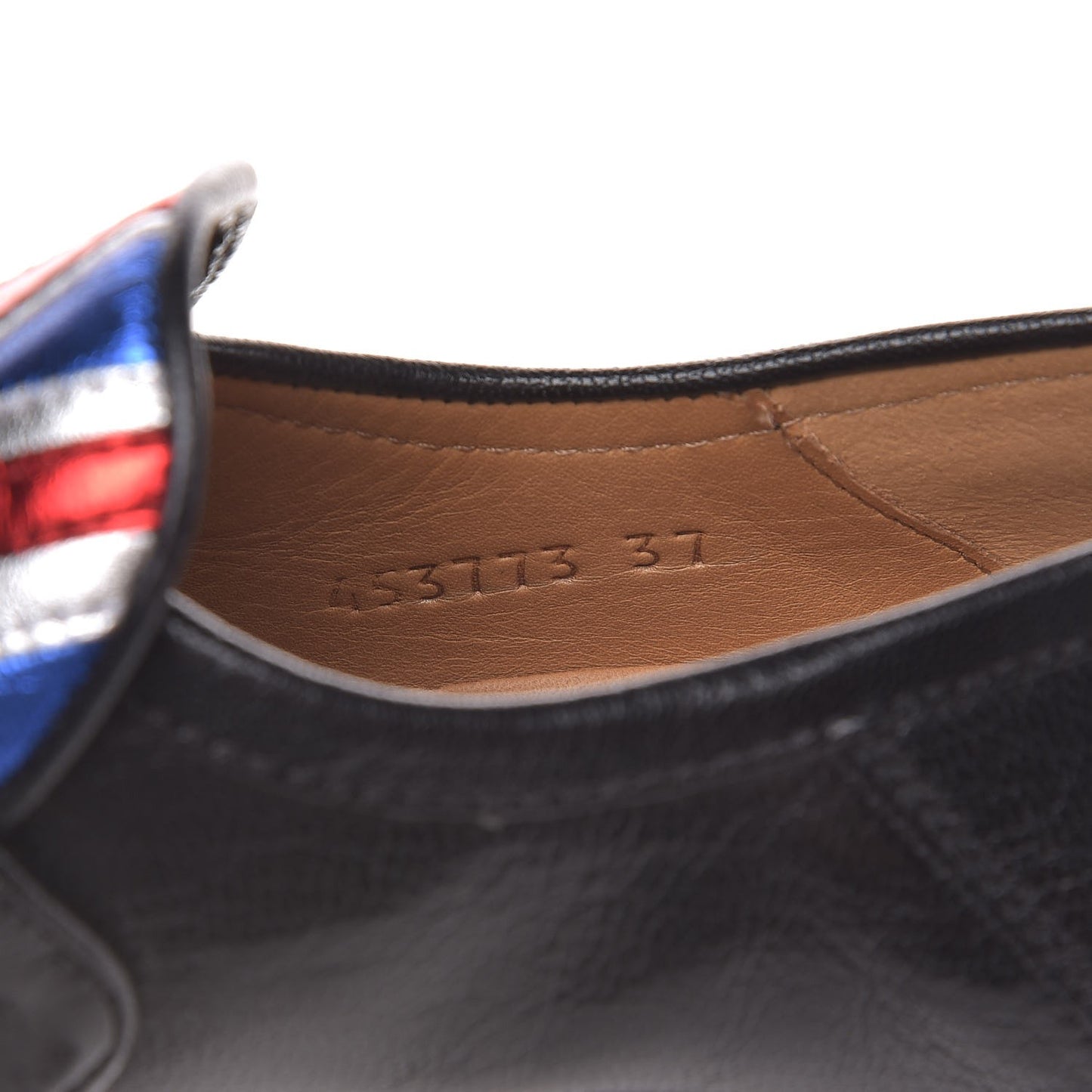 Lambskin Union Jack Horsebit Loafer Pumps 37 Black