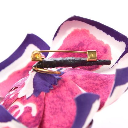 Chanel Crepe Satin Camellia Pin Brooch Pink Purple 6 of 7