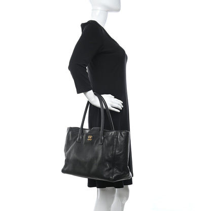 Chanel Calfskin Cerf Executive Shopper Tote Black 2 of 13