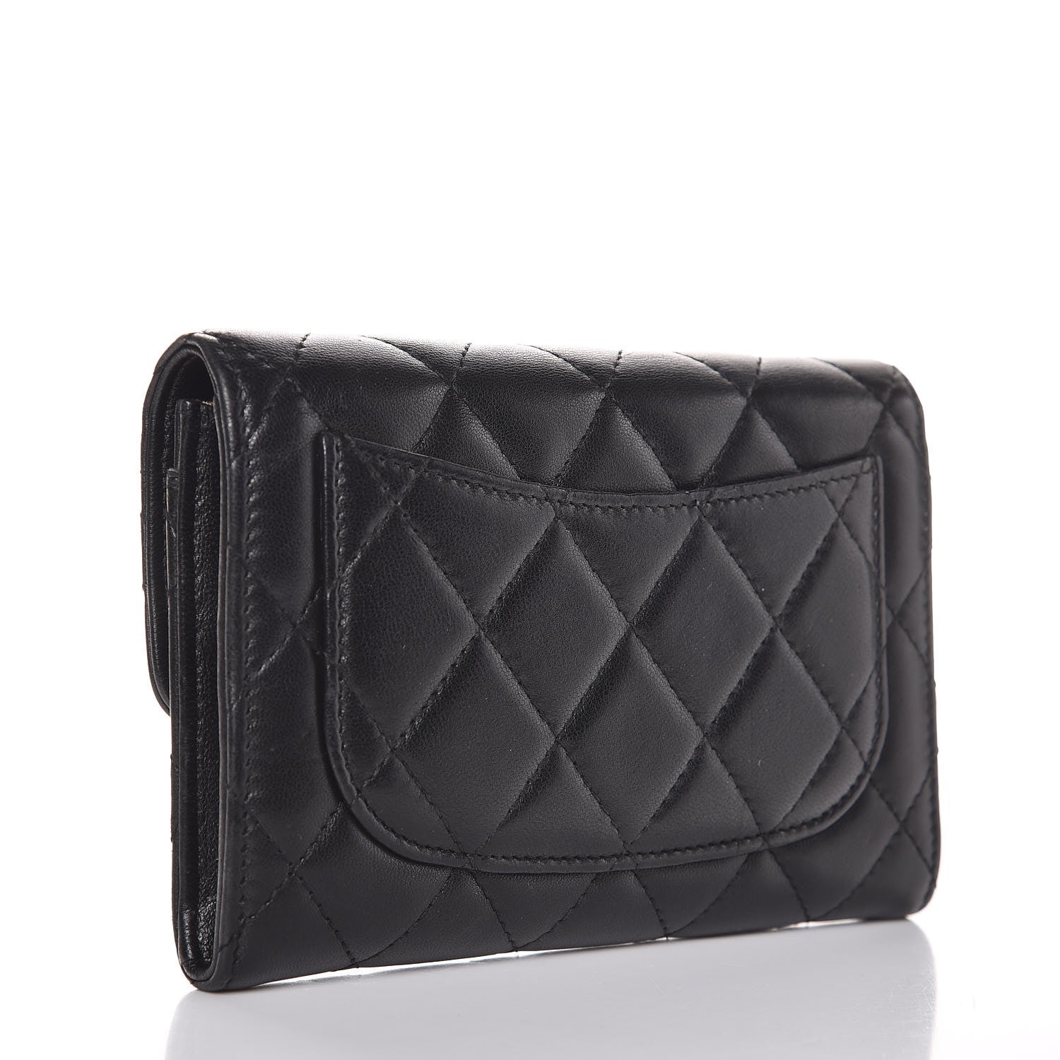 Chanel Lambskin Quilted Small Flap Wallet Black 3 of 11